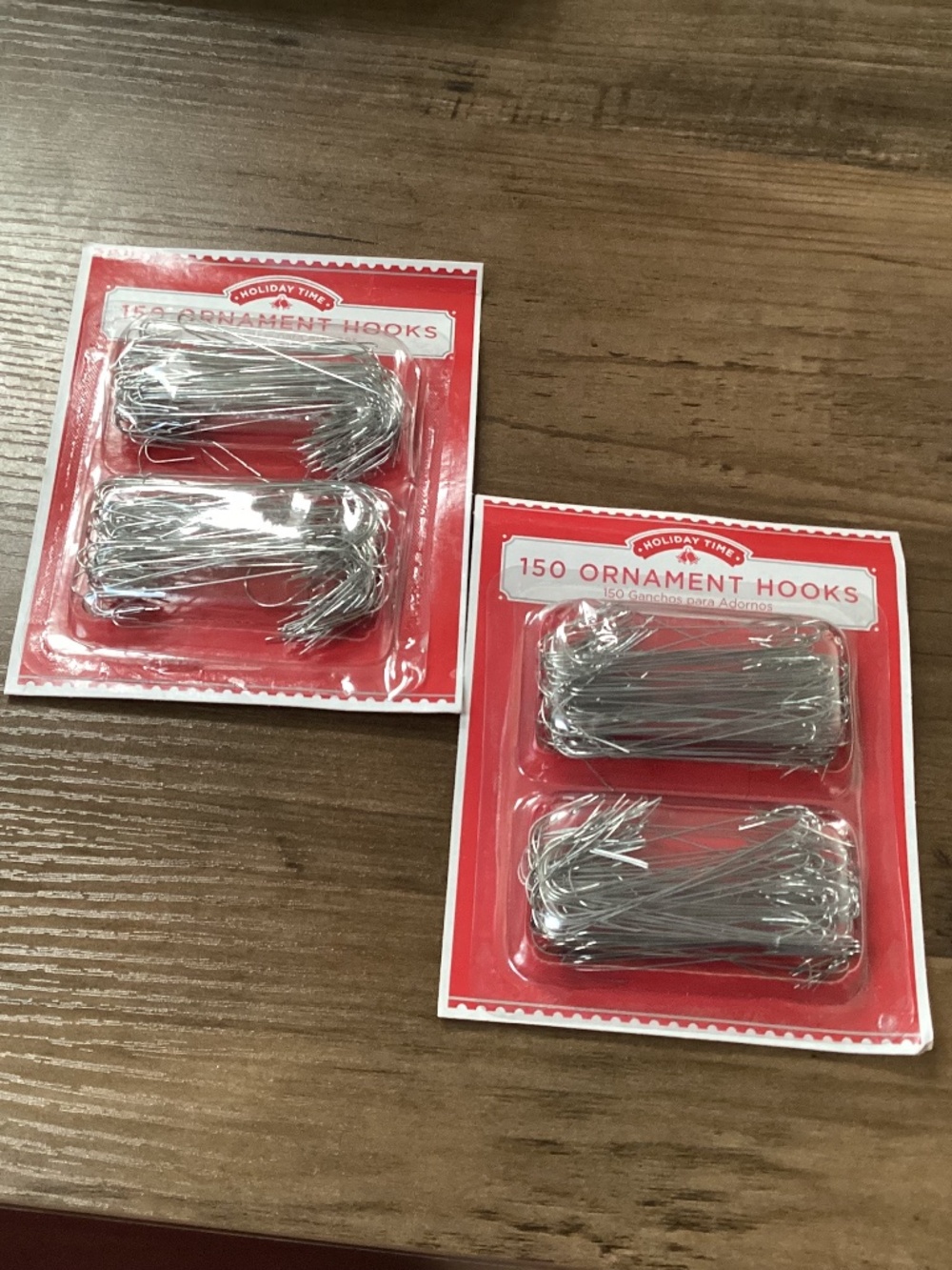 Holiday Time Ornament Hooks Bundle New 2 packs of 150 count